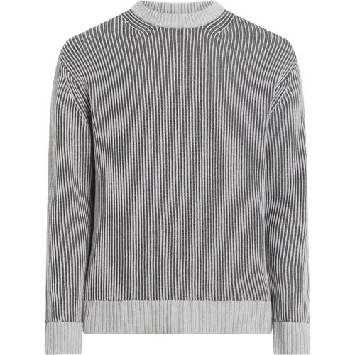 Grey Sweater Elegant Comfortable Roundneck , male, Sizes: XS, L, S - Calvin Klein - Modalova