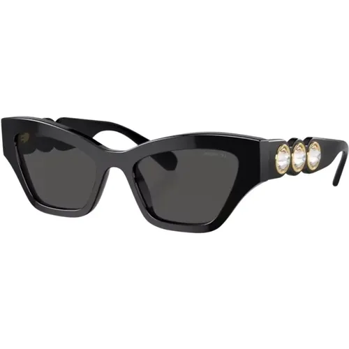 Dark Grey Sunglasses Sk6021 , female, Sizes: 53 MM - Swarovski - Modalova