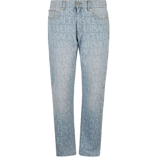 Herren Jeans mit Grafischem Druck in Hellblau - Versace - Modalova