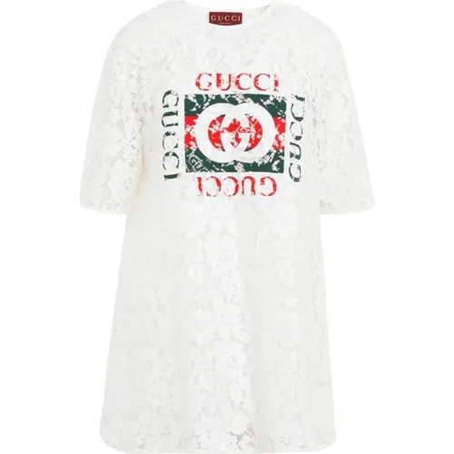 Flower Lace Top Off Mix , female, Sizes: 2XS - Gucci - Modalova