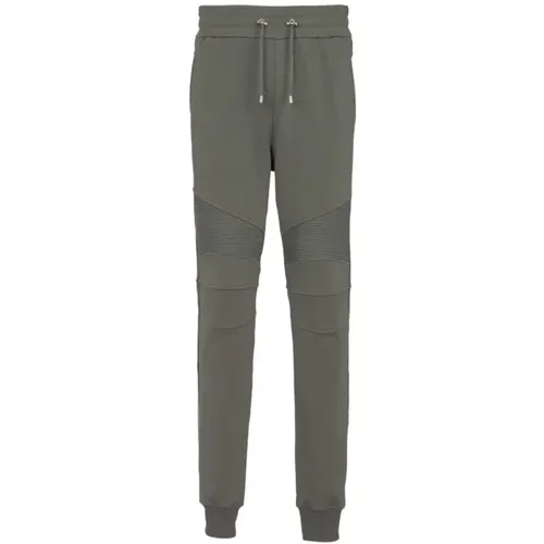 Jogging Pants Ribbed Knees Elastic Waist , male, Sizes: L - Balmain - Modalova