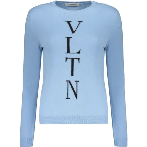 Gerippter Wollpullover mit Logodetail - Valentino - Modalova