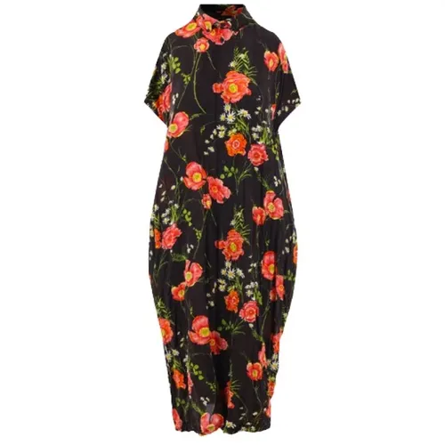 Poppy Print Shirt Dress , female, Sizes: S - Balenciaga - Modalova
