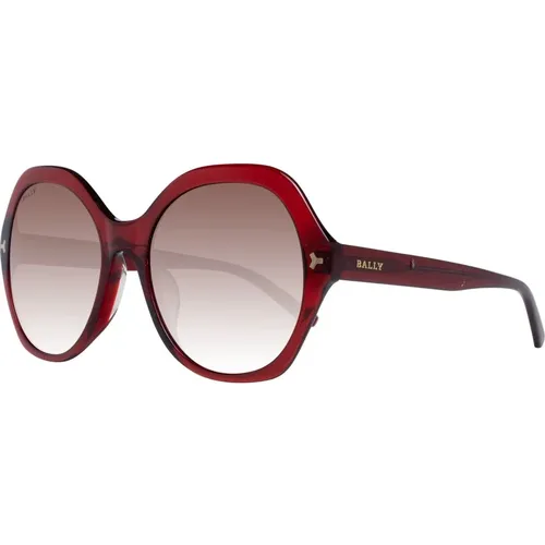 Rote Ovale Sonnenbrille Verlaufsglas - Bally - Modalova