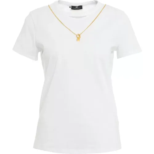 Weiße T-Shirts & Polos für Frauen , Damen, Größe: 2XL - Elisabetta Franchi - Modalova