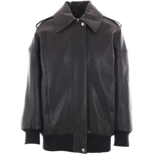 Oversize Leather Jacket , female, Sizes: 2XS, XS - alexander mcqueen - Modalova