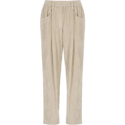 Corduroy Pants Elastic Waist , female, Sizes: 2XS, M, L, S - BRUNELLO CUCINELLI - Modalova