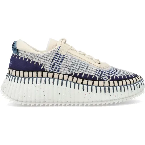 Cosmic Blue Sneakers for Women , female, Sizes: 4 UK, 3 UK - Chloé - Modalova