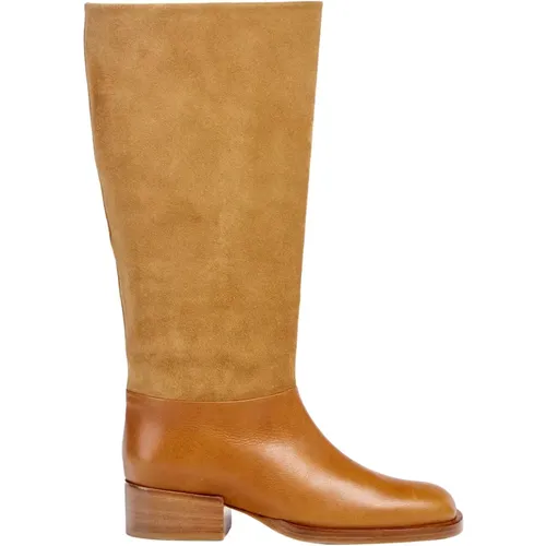 Handmade Two-Tone Knee Boot , female, Sizes: 4 UK, 5 UK, 3 UK, 2 UK, 6 UK - Dear Frances - Modalova