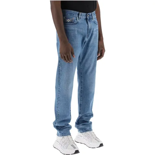 Gerades Jeans , Herren, Größe: W32 - Versace - Modalova