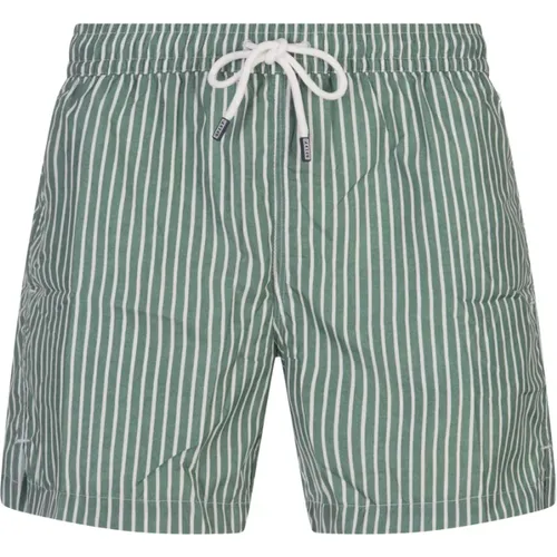 Green Striped Swim Shorts , male, Sizes: 2XL, L, XL, M - Fedeli - Modalova