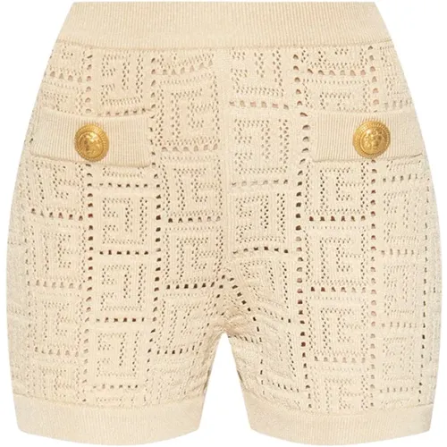 Openwork shorts , female, Sizes: M - Balmain - Modalova