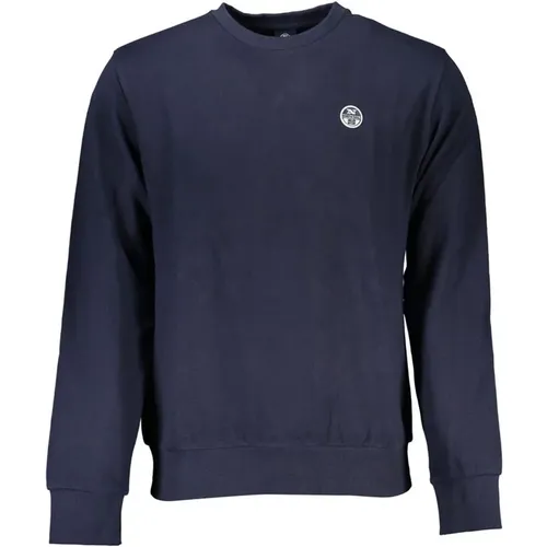 Gebürstetes Baumwollsweatshirt mit Applikation Logo , Herren, Größe: S - North Sails - Modalova