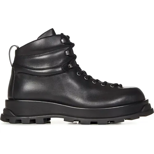 Lace-Up Leather Boots , male, Sizes: 8 UK, 11 UK, 9 UK, 6 UK, 10 UK, 7 UK - Jil Sander - Modalova