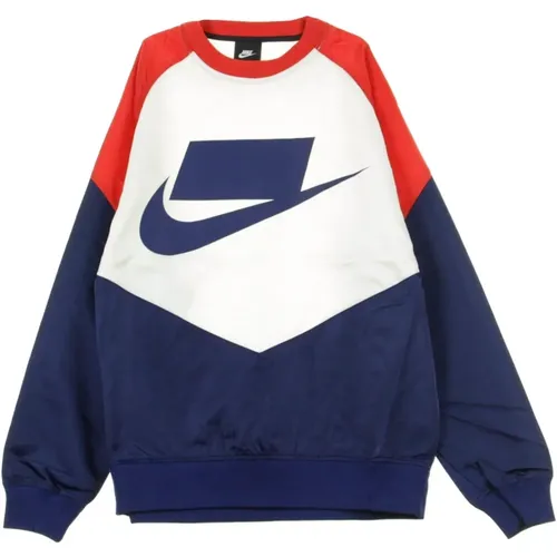 Blue Crewneck Sweatshirt for Men , male, Sizes: XL, L - Nike - Modalova