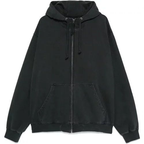 Grauer Logo-bestickter Hoodie - Maison Margiela - Modalova