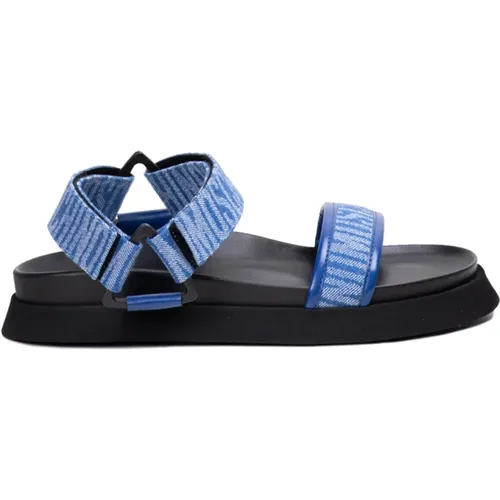 Denim Logo Sandals , male, Sizes: 6 UK, 7 UK - Moschino - Modalova
