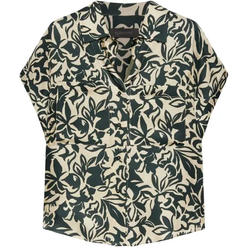 Printed Ecovero™ Viscose Shirt , female, Sizes: XL, L - Elena Mirò - Modalova