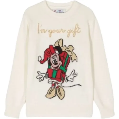 Kinder Weihnachtspullover Minnie Creme - MC2 Saint Barth - Modalova