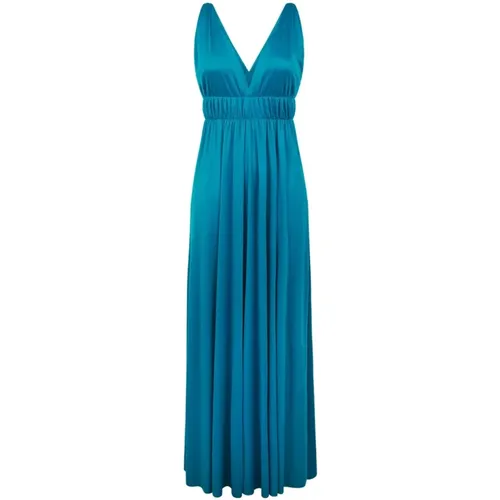 Elegant Turquoise Midi Dress , female, Sizes: L, S, M - P.a.r.o.s.h. - Modalova
