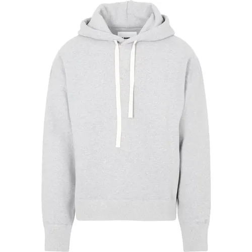 Grey Cotton Hoodie Sweatshirt Aw23 , male, Sizes: L - Jil Sander - Modalova