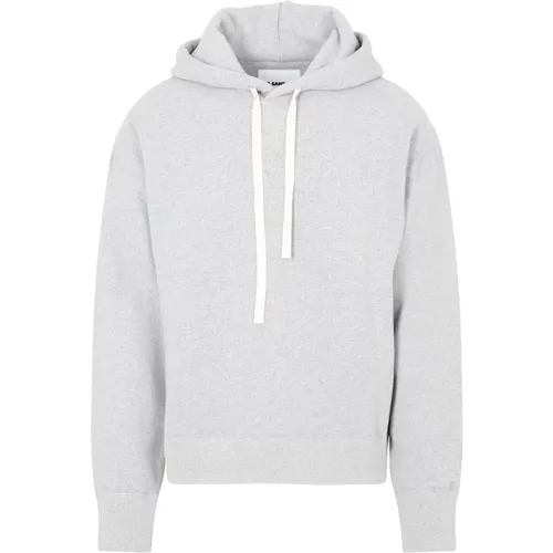 Grey Cotton Hoodie Sweatshirt Aw23 , male, Sizes: L, M - Jil Sander - Modalova