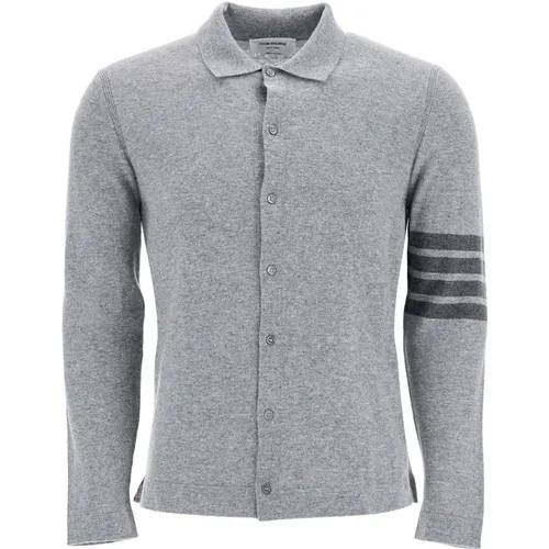 Cashmere Cardigan with 4-Bar Detail , male, Sizes: L - Thom Browne - Modalova