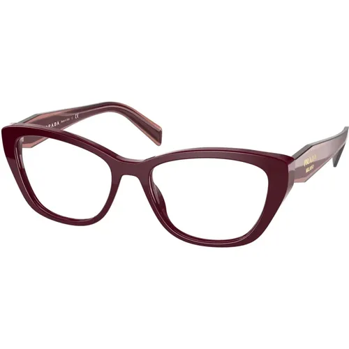 Chic Burgundy Eyewear Frames , unisex, Sizes: 53 MM - Prada - Modalova