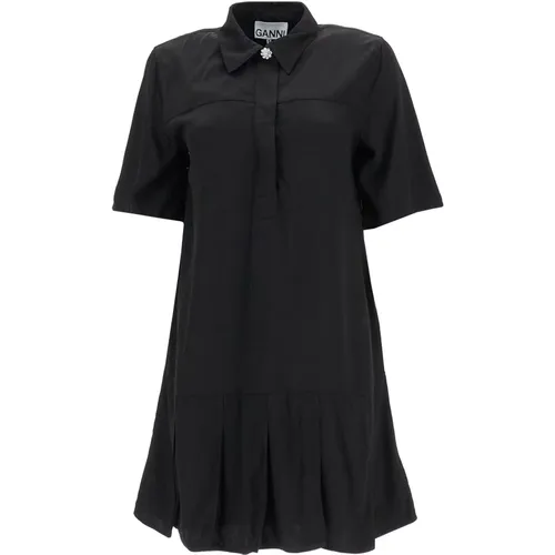 Ruffle Pleated Mini Dress , female, Sizes: XS, M, S - Ganni - Modalova