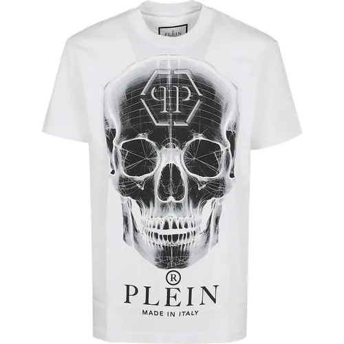 Weißes T-Shirt für Männer , Herren, Größe: M - Philipp Plein - Modalova