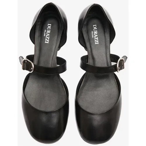 Stylish Leather Ballet Flats , female, Sizes: 5 UK, 6 UK, 4 UK, 3 UK, 7 UK, 8 UK - Durazzi Milano - Modalova