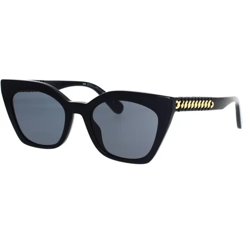 Geometric Bio-Acetate Sunglasses with Dark Grey Lenses , unisex, Sizes: 52 MM - Stella Mccartney - Modalova