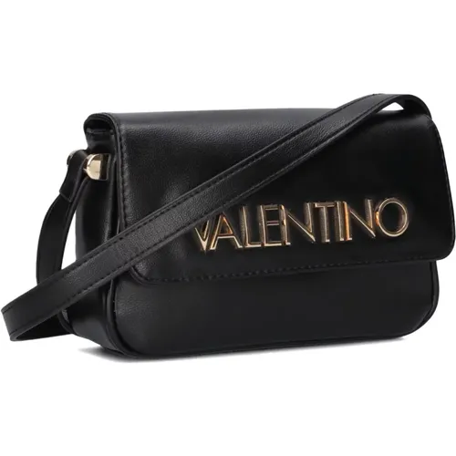 Schwarze Flap Tasche mit Gold Details - Valentino by Mario Valentino - Modalova