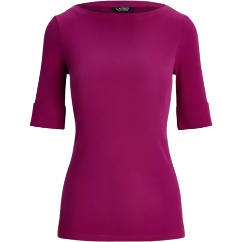 Lila Bluse mit Bootsausschnitt , Damen, Größe: M - Ralph Lauren - Modalova