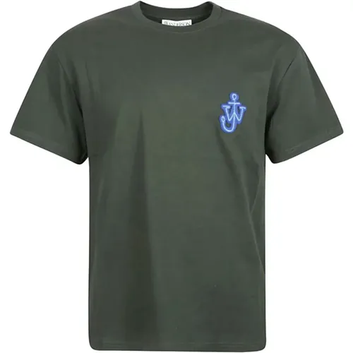 Baumwoll T-Shirt mit Logo Patch - JW Anderson - Modalova