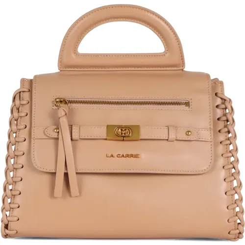 Leather Handbag with Zip Closure , female, Sizes: ONE SIZE - La Carrie - Modalova