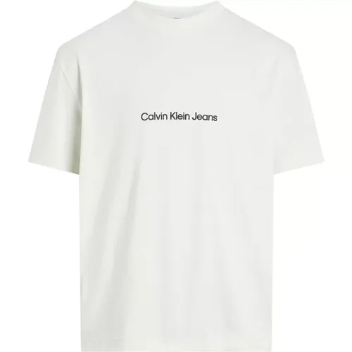 Herren T-Shirt Frühling/Sommer Kollektion , Herren, Größe: L - Calvin Klein Jeans - Modalova