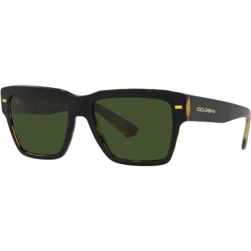 Matte Avana/Dark Green Sonnenbrille , Herren, Größe: 55 MM - Dolce & Gabbana - Modalova