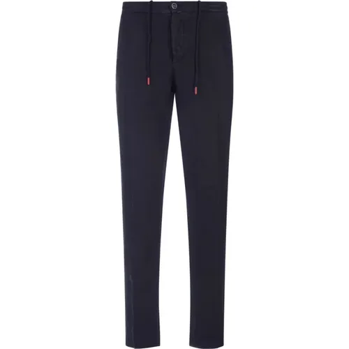 Linen Trousers Elasticated Waistband , male, Sizes: W42, W38, W32, W36, W31, W40 - Kiton - Modalova