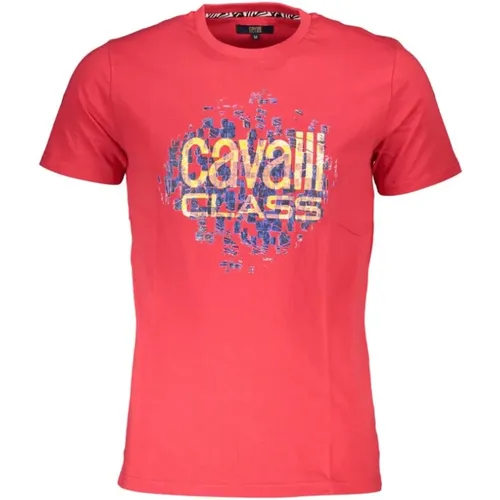 Bedrucktes Logo-T-Shirt Kurzarm , Herren, Größe: L - Cavalli Class - Modalova