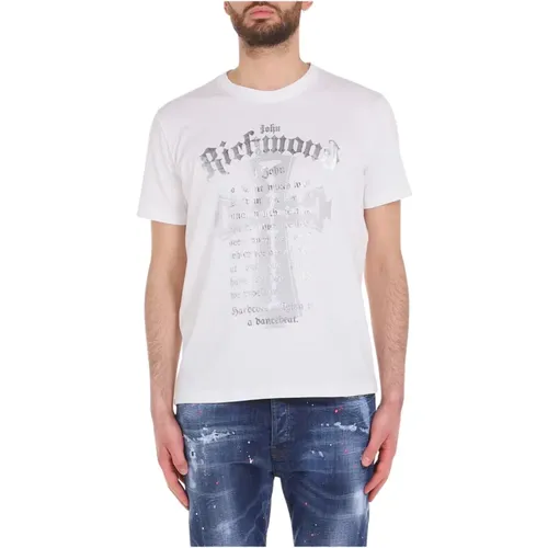 T-shirt with printing , male, Sizes: M - John Richmond - Modalova