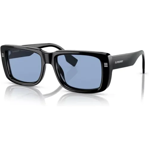 Retro Rechteckige Sonnenbrille , Herren, Größe: 55 MM - Burberry - Modalova