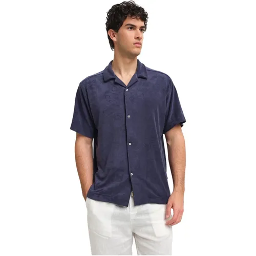 Italian Bowling Shirt Sponge Fabric , male, Sizes: 2XL, S, XL, M, L - Peninsula - Modalova