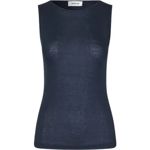 Marineblauer ärmelloser Jersey-Top , Damen, Größe: S - Modström - Modalova