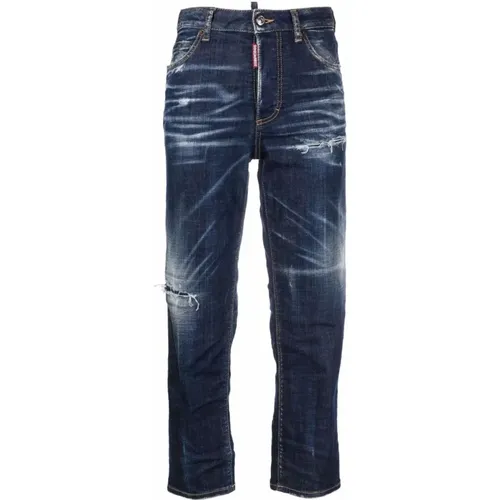 Blaue Gerades Jeans für Frauen , Damen, Größe: 3XS - Dsquared2 - Modalova