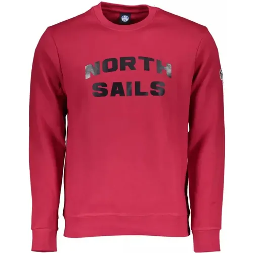 Cotton Sweater with Long Sleeves and Logo Print , male, Sizes: L, S, M, XL, 2XL - North Sails - Modalova