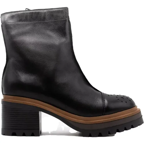 Schwarze Stiefel Tronchetto Modell , Damen, Größe: 40 EU - MJUS - Modalova