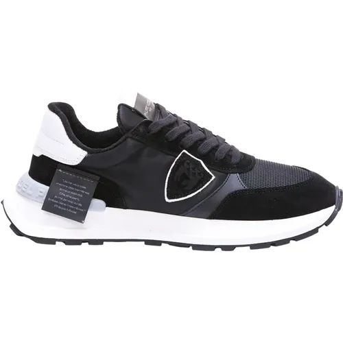 Schwarze Mondial Sneakers mit Wildledereinsätzen , Herren, Größe: 42 EU - Philippe Model - Modalova