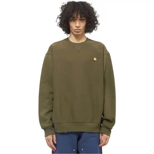 Grüner Baumwoll-Crewneck-Sweatshirt American Script - Carhartt WIP - Modalova