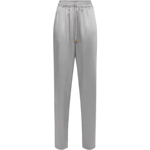 Grey Jogger Trousers with Drawstring , female, Sizes: L - Elisabetta Franchi - Modalova